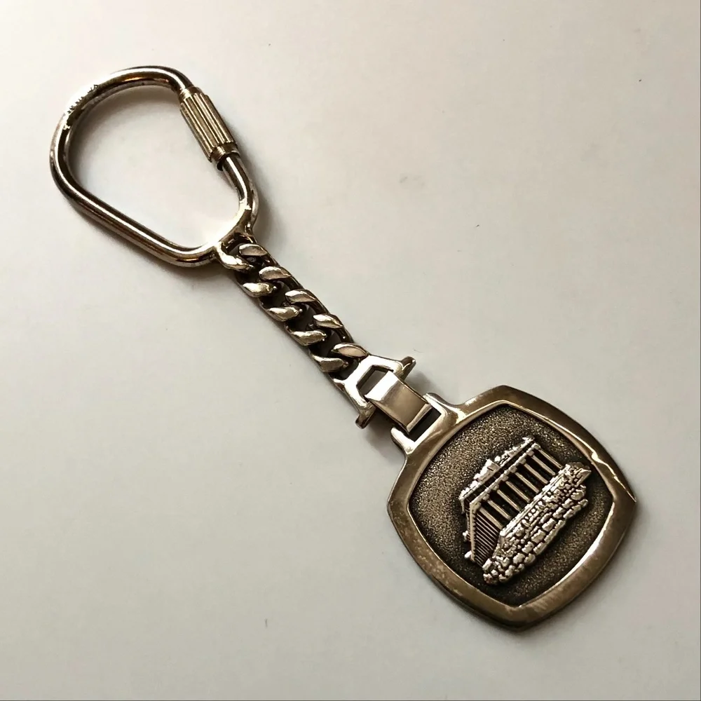 sterling silver keychain Parthenon Greek screw closure 925 Athenian Acropolis
